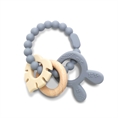 Silicone and Beech Teether “RABIT” Grey